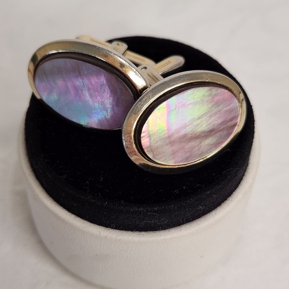 Silver Mother of Pearl Cufflinks - Picture 1 of 6